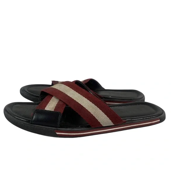 Bally | Shoes | Bally Bonks Mens Striped Black Criss Cross  display picture 3